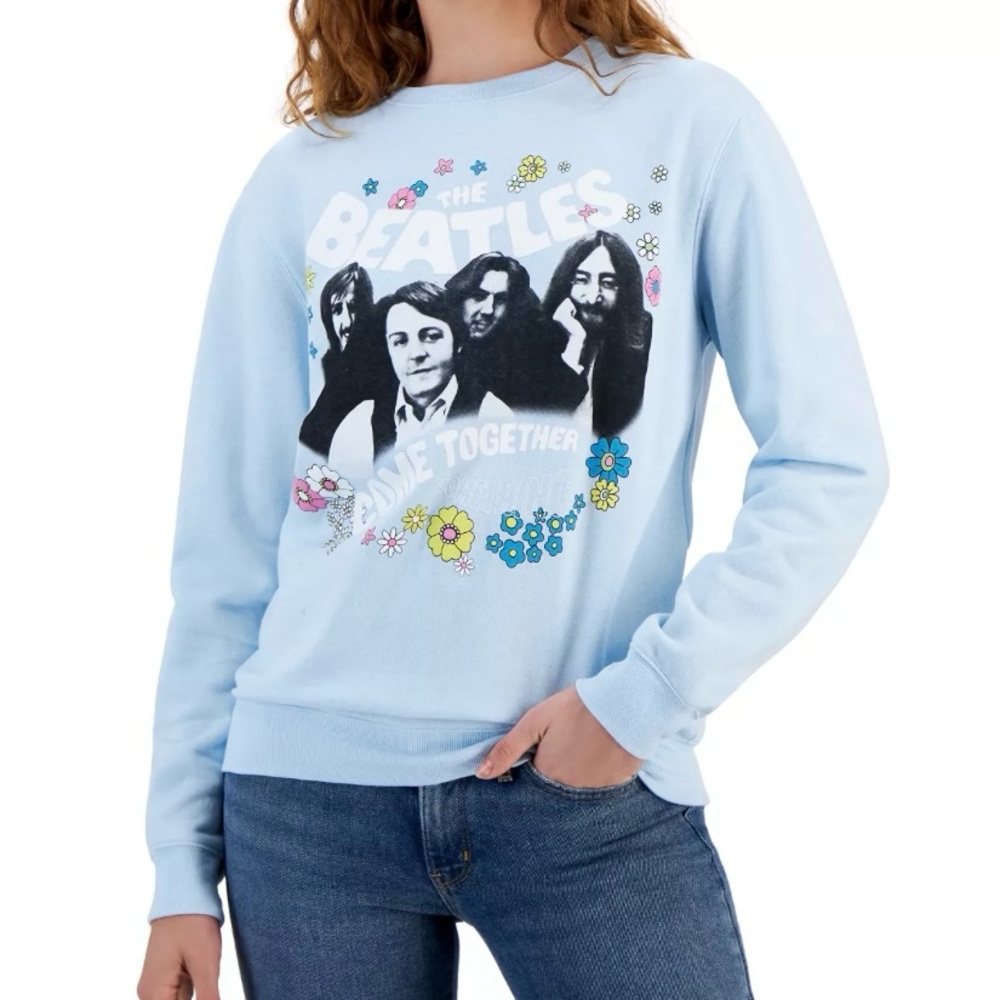 NEW Beatles crewneck light blue sweater.